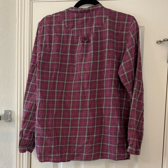 L.L. Bean Casual Plaid Shirt - Purple and Green - Picture 3 of 4